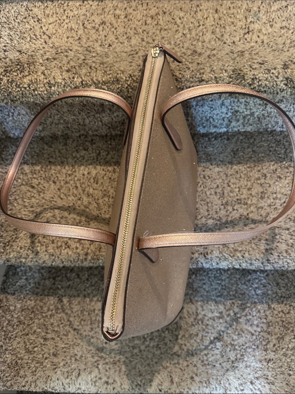 kate spade Metallic Rose Gold Glitter Tote - Picture 10 of 14